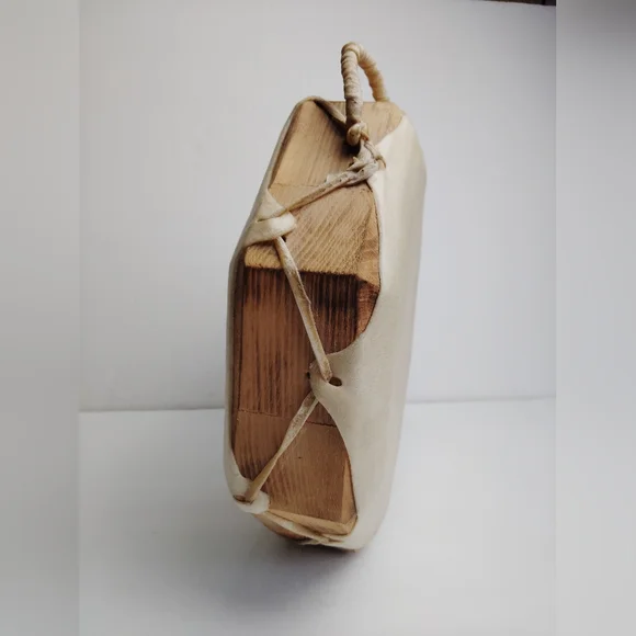 Vintage Native American Handmade Double Sided 12" Drum Rawhide - Wood, Beautiful - Picture 5 of 8